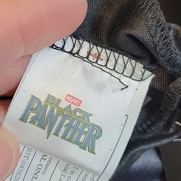 Rubies Avengers Black Panther Costume Child Sz large 12-14 Padded Bodysuit+ mask - Picture 6 of 9